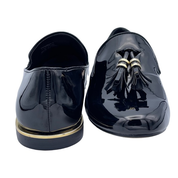 ZARA | Tasseled Black Patent Leather Style Loafer Flats | Size US 6.5 / EUR 37 - Picture 10 of 13